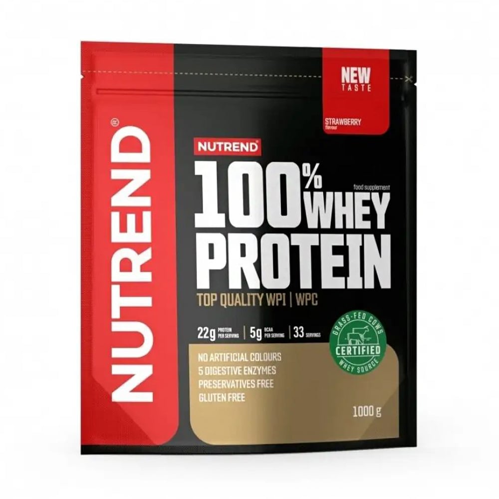 Протеїн Nutrend 100% Whey Protein Банан + полуниця, 1 кг
